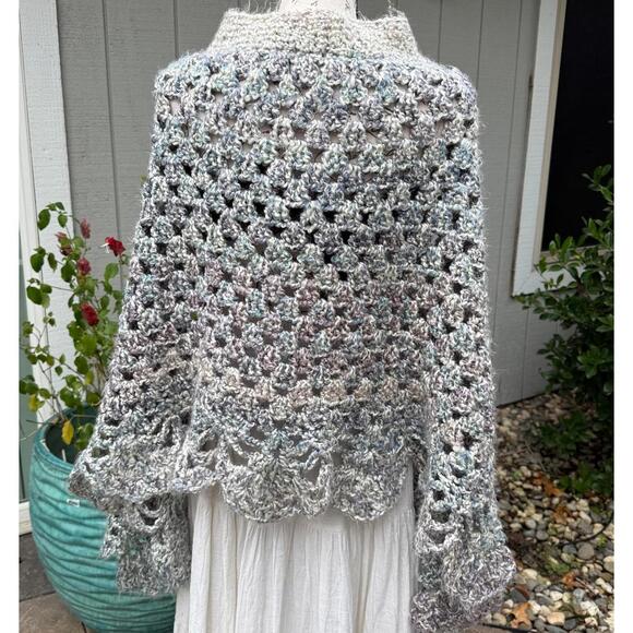 Martha Stewart Inspired Post Prison Mohair Alpaca Poncho Cape Knit Rare 2005 Era - Picture 2 of 4